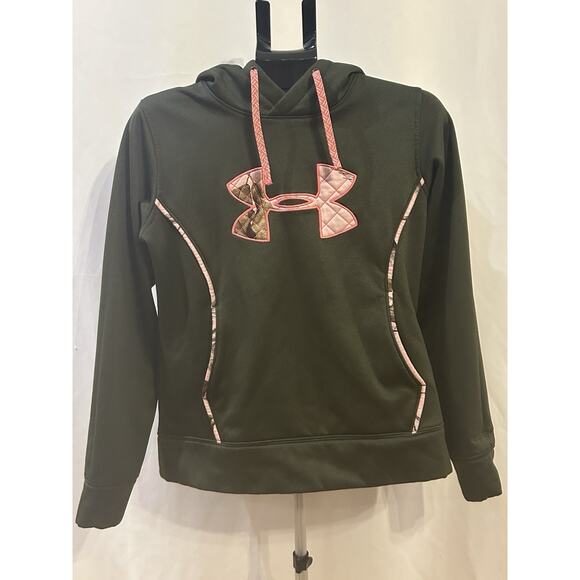 Under Armour Black and Pink Camo Hoodie Women's size M - Picture 1 of 3
